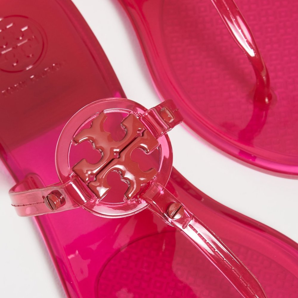 🥰 New In Box Tory Burch Jelly Mini Miller Sandal Red Orange US 8 9 AUTHENTIC - Picture 3 of 16